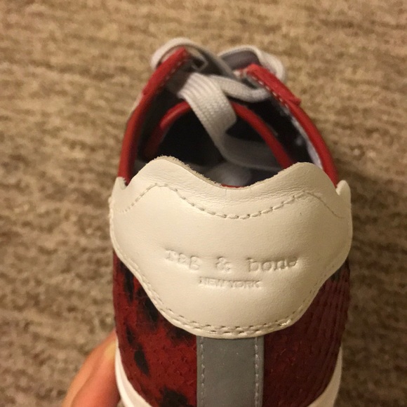 Rag and bone red snake embossed low top sneaker - Picture 3 of 5